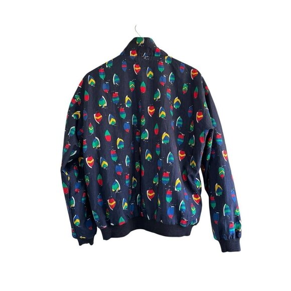 Vintage Duffel Sportswear Mens Sz L Blue Red Sailboats 3-In-1 Windbreaker Jacket - Picture 6 of 14